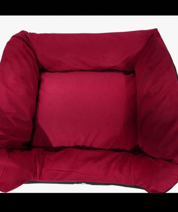 cama premium para mascotas – rojo con funda extraíble 65 x 53 cm