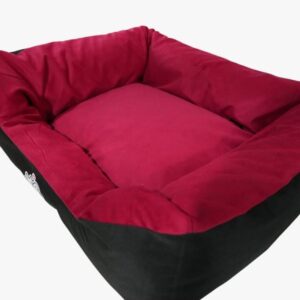 cama premium para mascotas – rojo con funda extraíble 65 x 53 cm