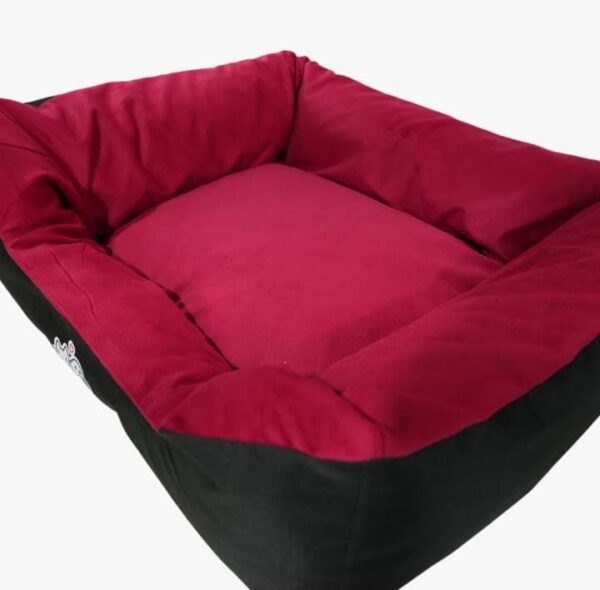 cama premium para mascotas – rojo con funda extraíble 65 x 53 cm