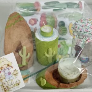 box rústica "cactus & llama"